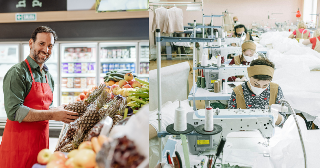 八百屋と縫製業